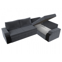 Угловой диван Николь (велюр серый чёрный) - Изображение 3